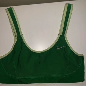 XS Green Nike Athletic Sports Bra with light lime green lining on bottom
